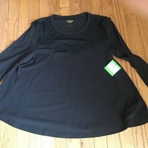 Kate Spade Black long sleeve top sz M
